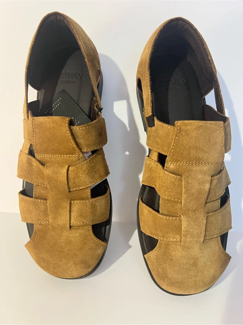 ZARA Men's / Boys Suede Fisherman Sandals in Tan / Brown. 7 (40)